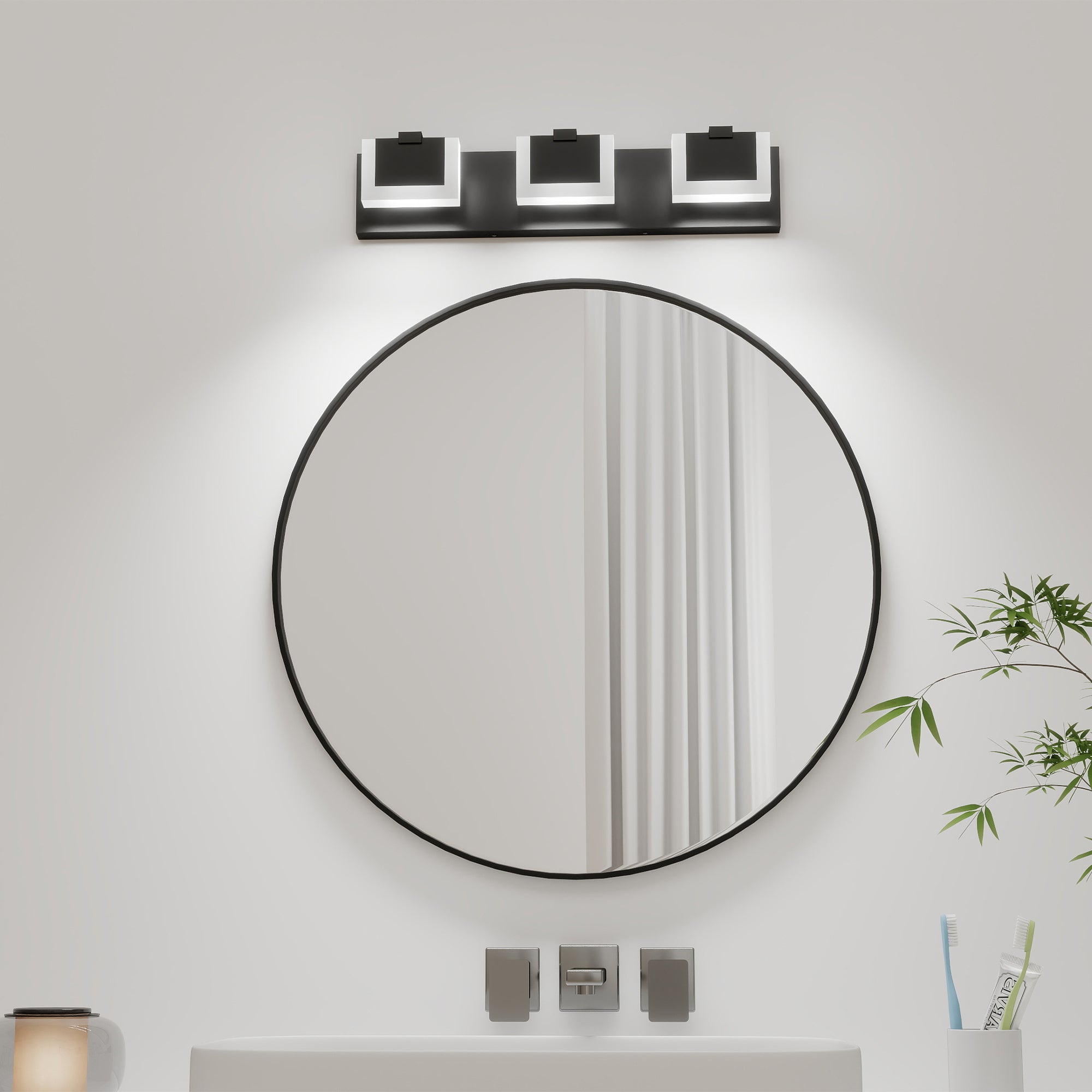 3-Light Black LED Vanity Fixture - view 5