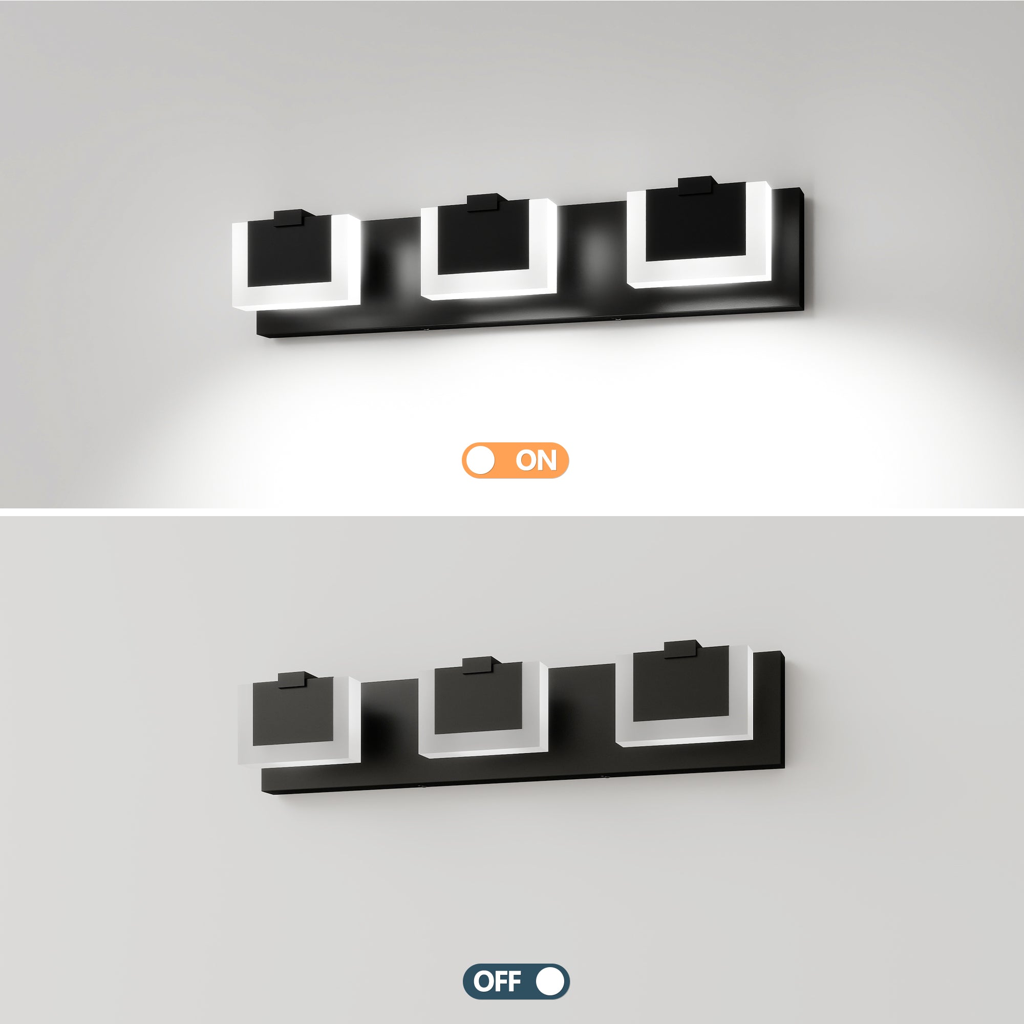 3-Light Black LED Vanity Fixture - view 7