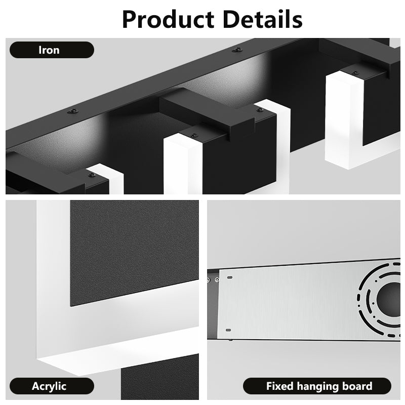 3-Light Black LED Vanity Fixture - view 10