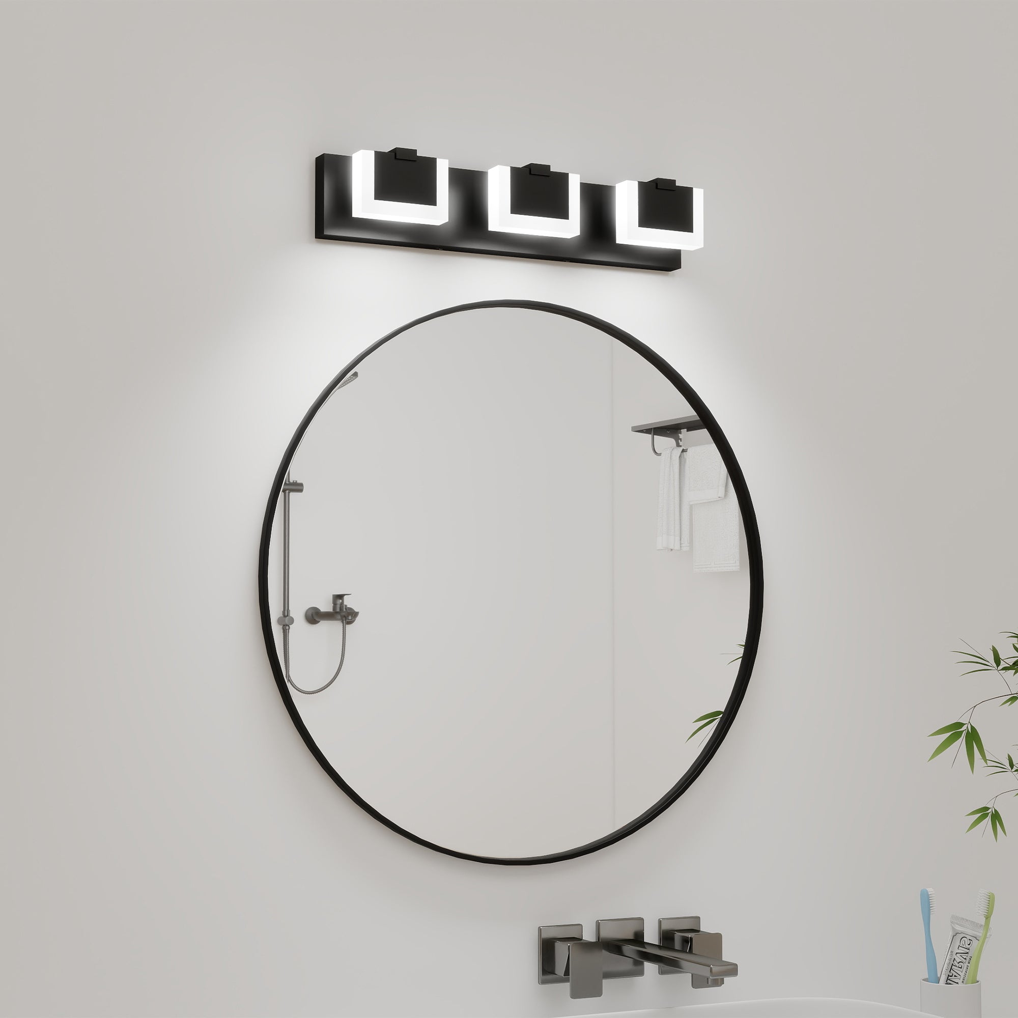 3-Light Black LED Vanity Fixture - view 6
