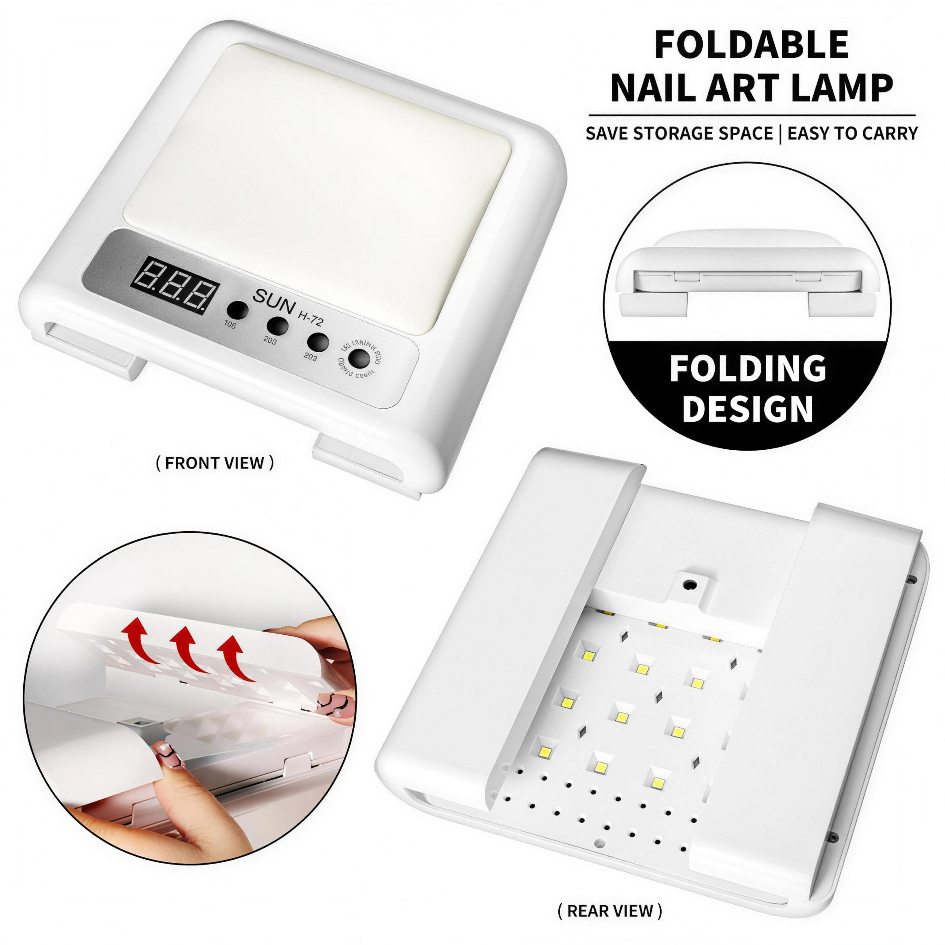 UV/LED Nail Lamp – 72W Gel Nail Curing Light with Arm Rest