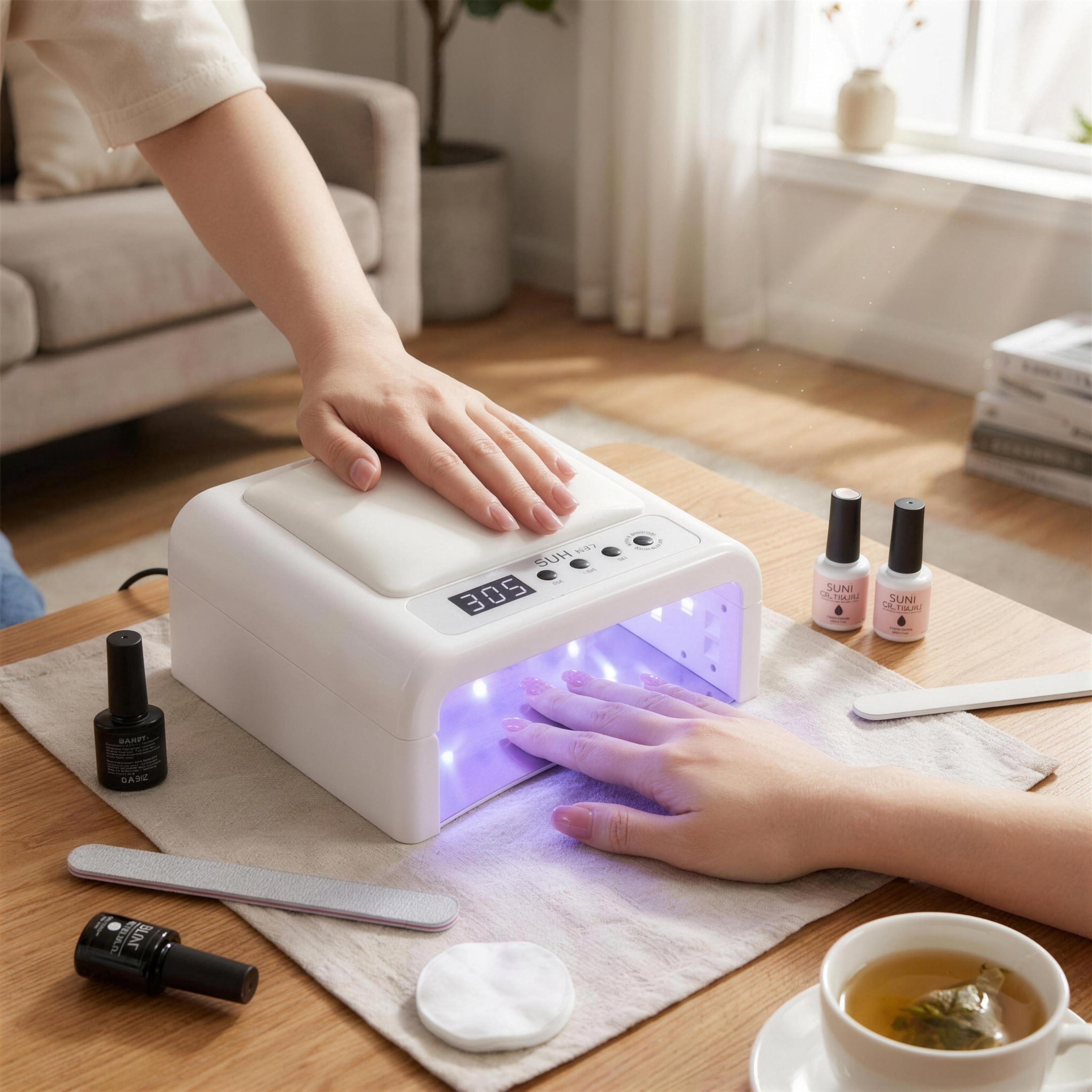 UV/LED Nail Lamp – 72W Gel Nail Curing Light with Arm Rest