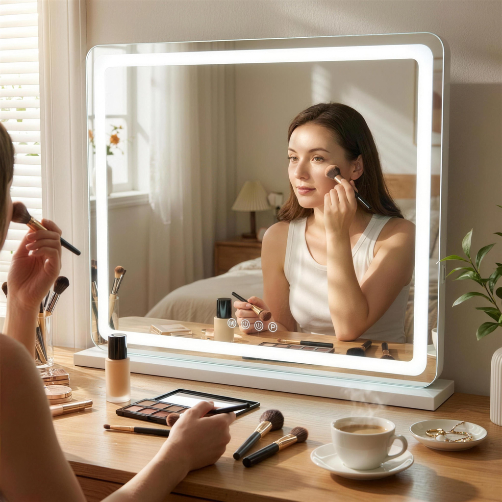LED Vanity Mirror – 3 Color Modes, Dimmable Touch Control