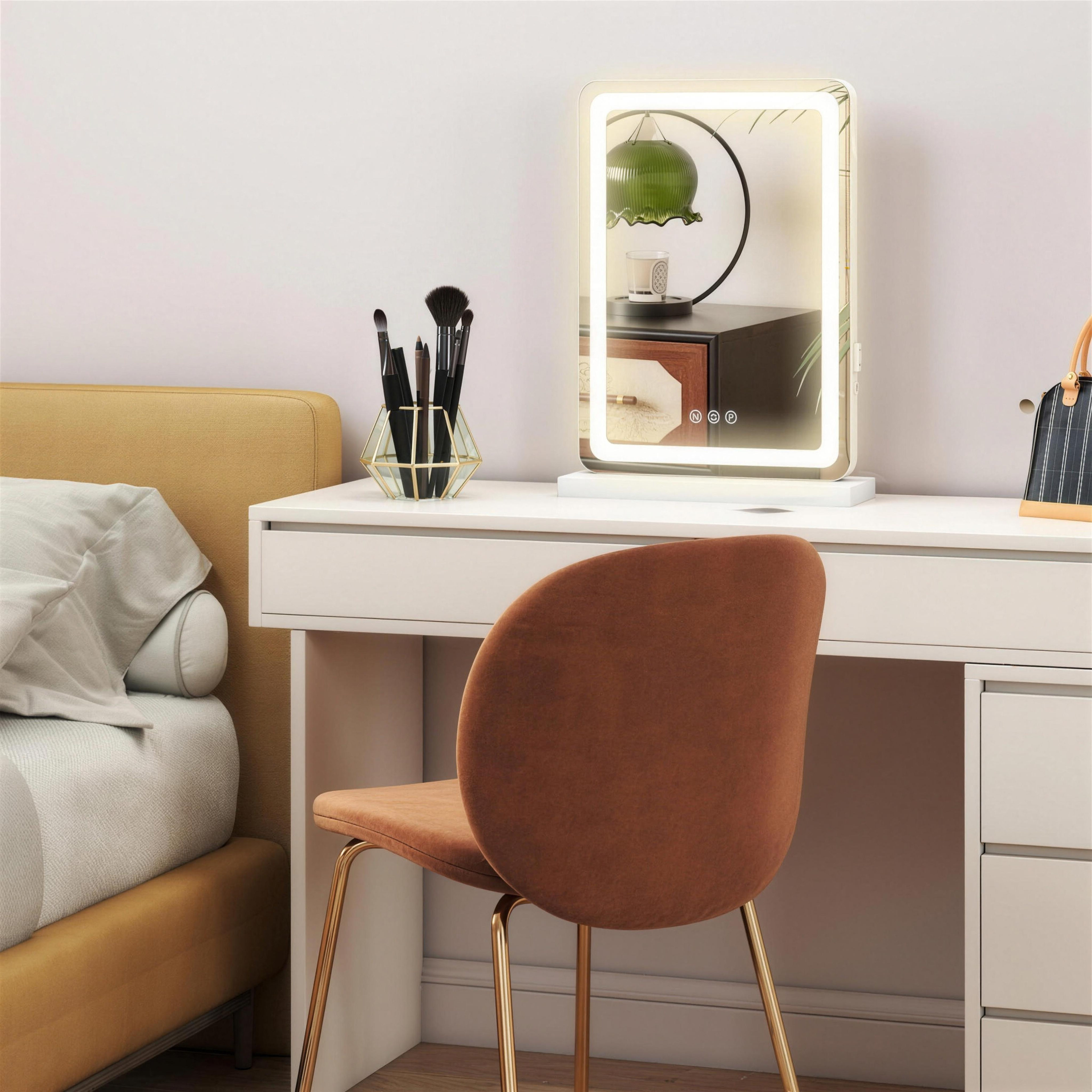 LED Vanity Mirror – 3 Color Modes, Dimmable Touch Control