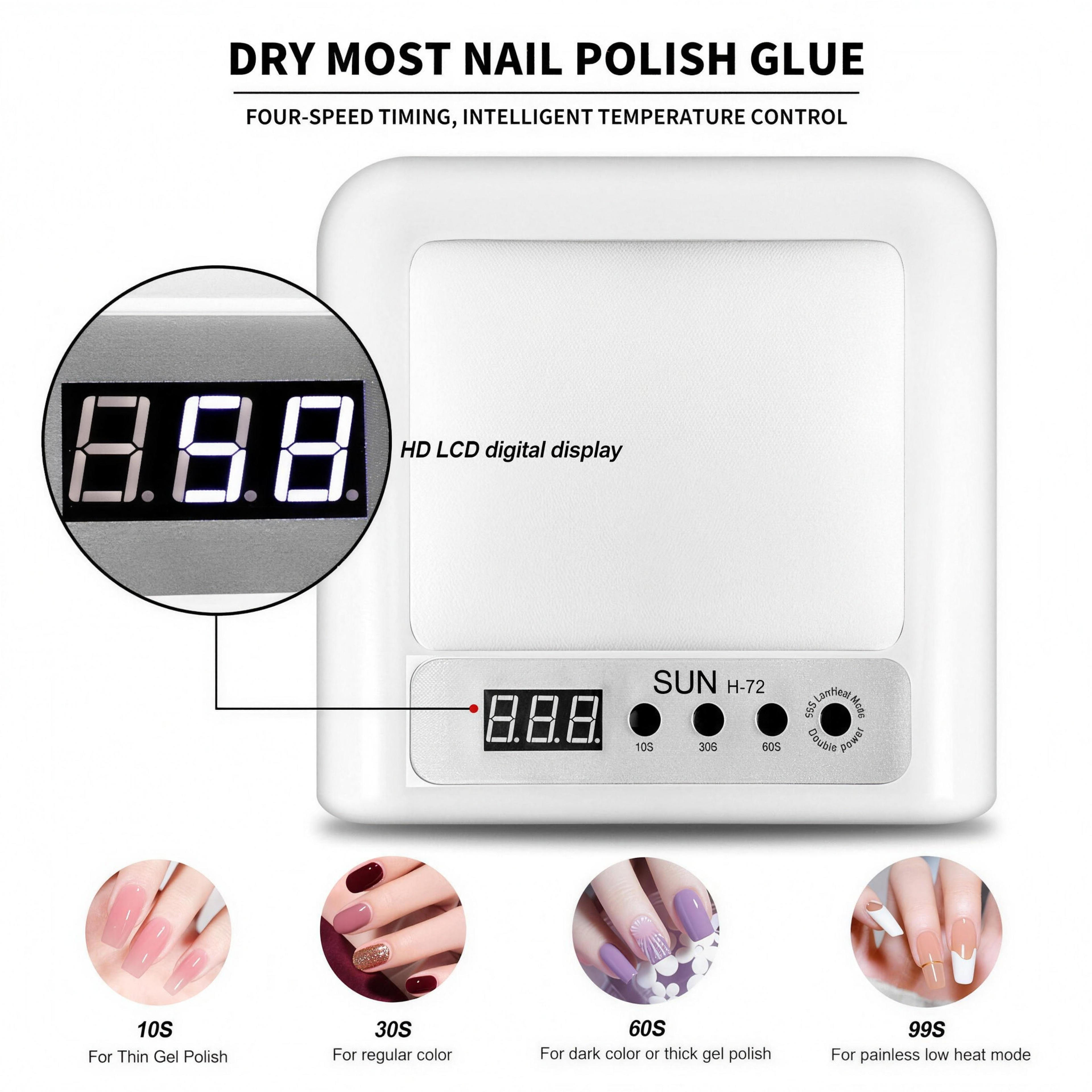UV/LED Nail Lamp – 72W Gel Nail Curing Light with Arm Rest